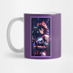 Anime Cute Cat Girl | Sci-Fi Manga Girl Anime Art Mug